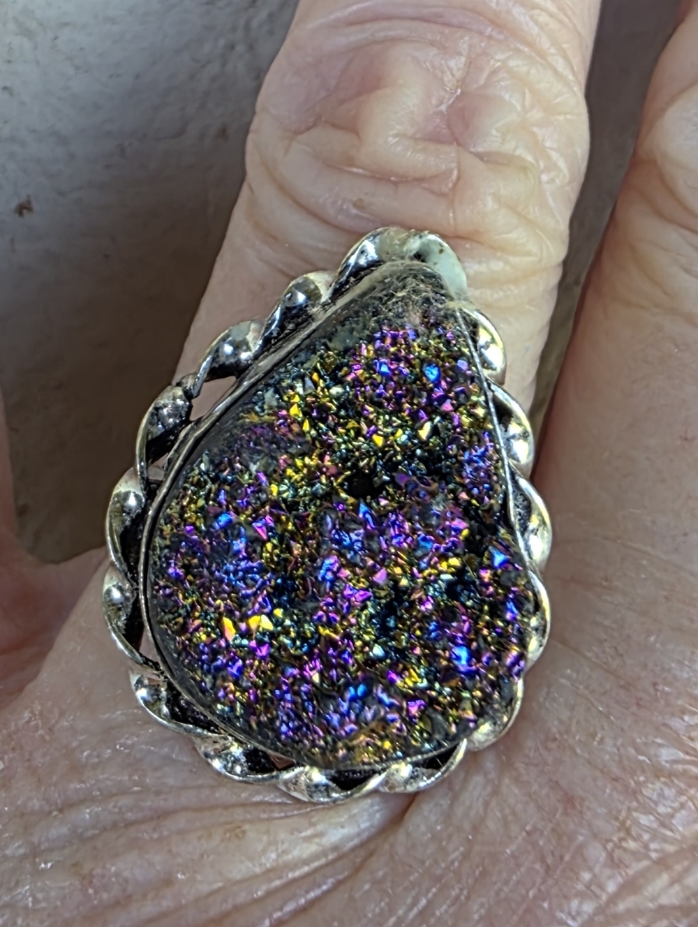 Druzy Gemstone Ring In 925 Sterling Silver (7)